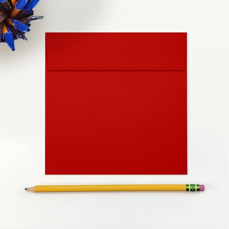 LUXPaper Square Invitation Envelopes | Peel & Press | 5 1/2" x 5 1/2" | Holiday Red | 60lb. Text | 50 Qty - Image 4